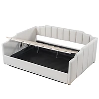 Streamdale Upholstered Daybed with Underneath Storage, Full Size, Gray