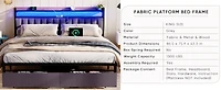 Streamdale King Bed Frames With Storage and Led Platform Frame