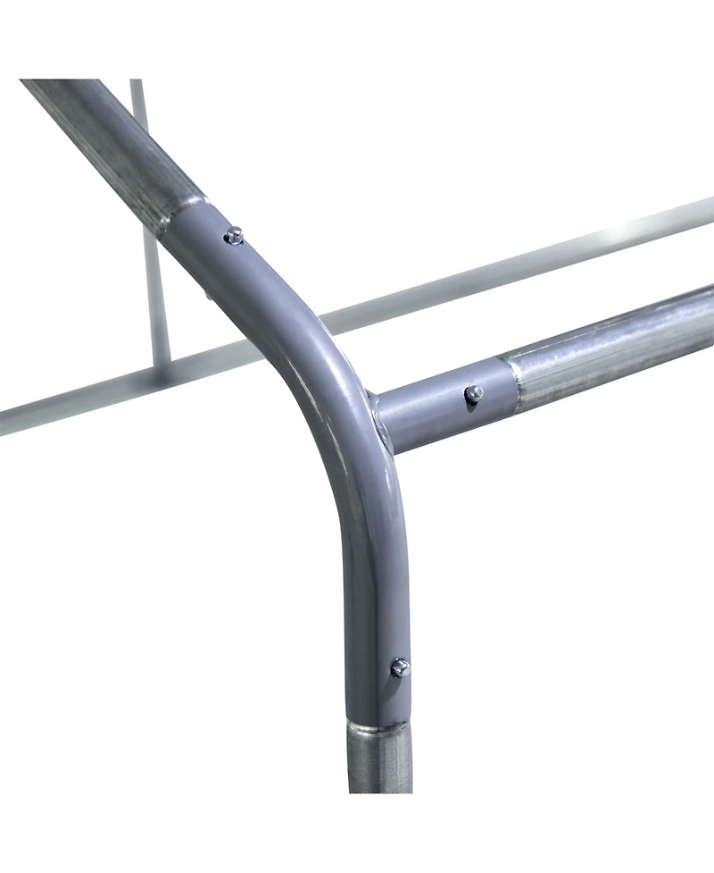 Simplie Fun Metal Chicken Coop Run with Cover, Walk-In Outdoor Poultry Pen for Rabbits, Ducks, Large Hen House for Yard, 10' x 6.5' x 6.5', Silver