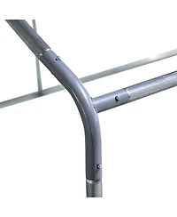 Simplie Fun Metal Chicken Coop Run with Cover, Walk-In Outdoor Poultry Pen for Rabbits, Ducks, Large Hen House for Yard, 10' x 6.5' x 6.5', Silver