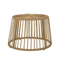 Streamdale Furniture Earthy Boho Wicker Rattan Cage Side Table for Outdoor Decor