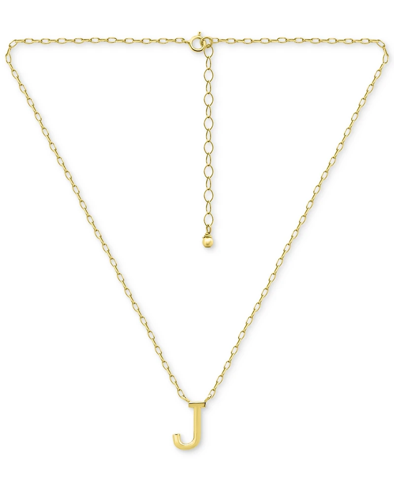 Giani Bernini Initial J Pendant Necklace in 18k Gold-Plated Sterling Silver, 16" + 2" extender, Created for Macy's