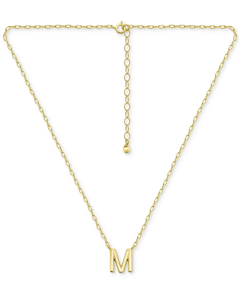 Giani Bernini Initial M Pendant Necklace in 18k Gold-Plated Sterling Silver, 16" + 2" extender, Created for Macy's