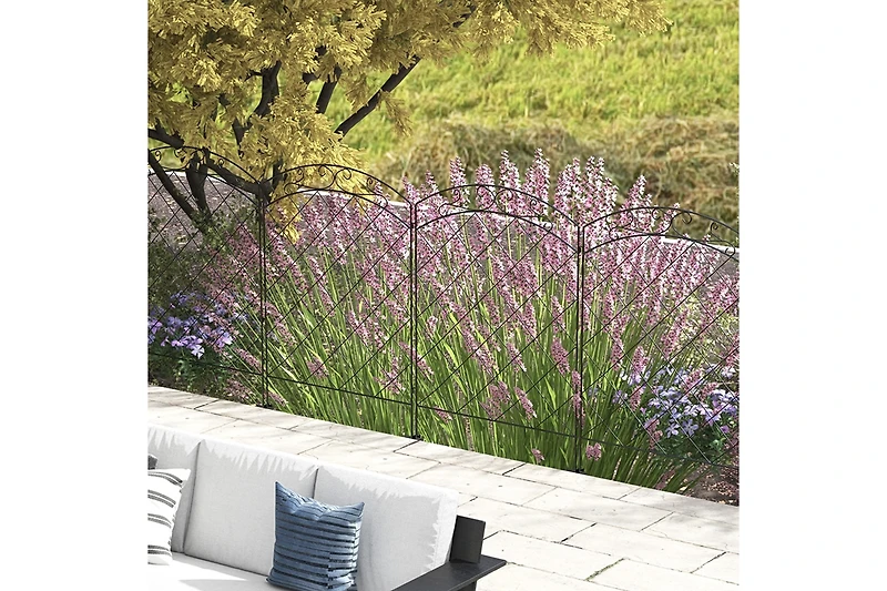 Outsunny 11.' Garden Fence Steel Border Flower Edging, Pack of