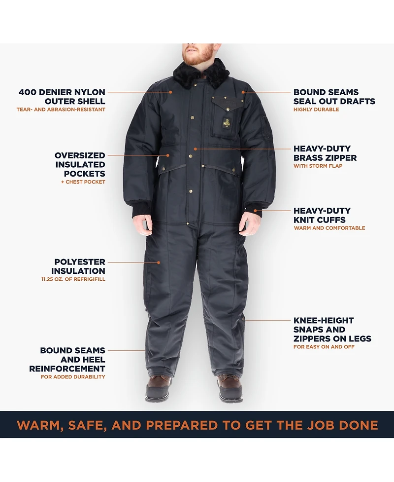 RefrigiWear Iron-Tuff Insulated Coveralls - Ultimate Cold Weather Protection for Work & Outdoor Activities Big Tall