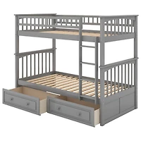 Streamdale Twin Over Bunk Bed With Drawers, Convertible Beds