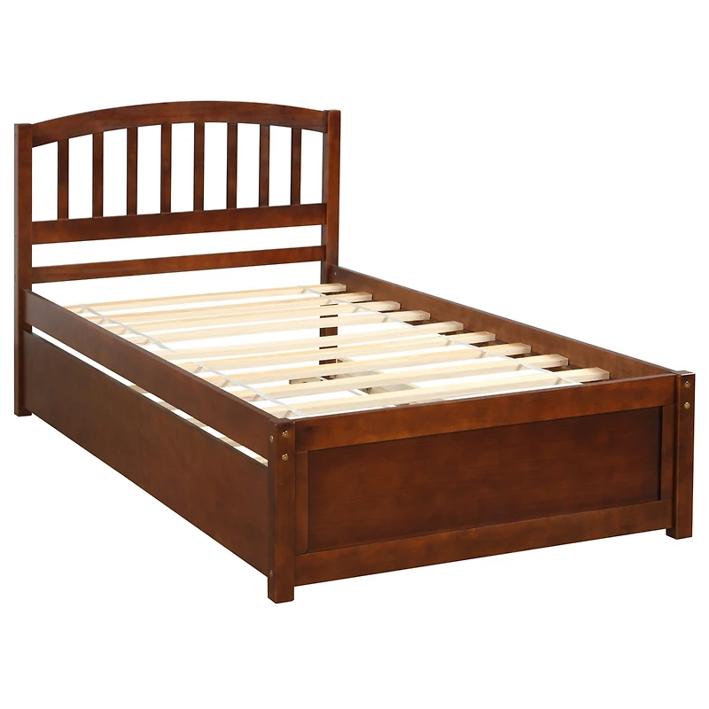 Streamdale Twin Platform Bed Wood Frame With Trundle