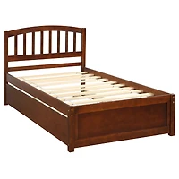 Streamdale Twin Platform Bed Wood Frame With Trundle