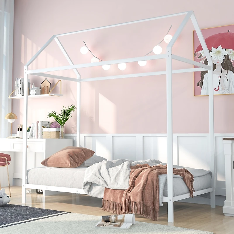 Streamdale Twin Metal Floor Bed Frame for Kids