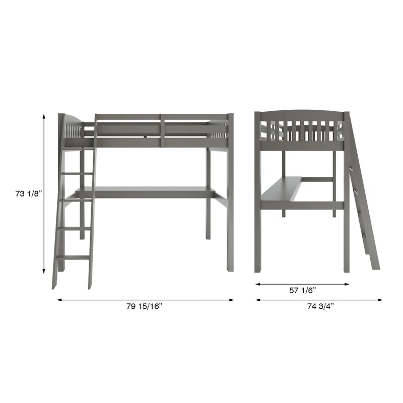Streamdale Everest Twin Loft Bed with Desk and Storage