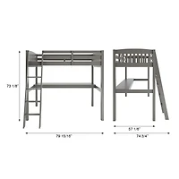 Streamdale Everest Twin Loft Bed with Desk and Storage