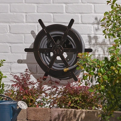 Nautical Decor Wall Mount Hose Holder | Artistic Backyard Accessory
