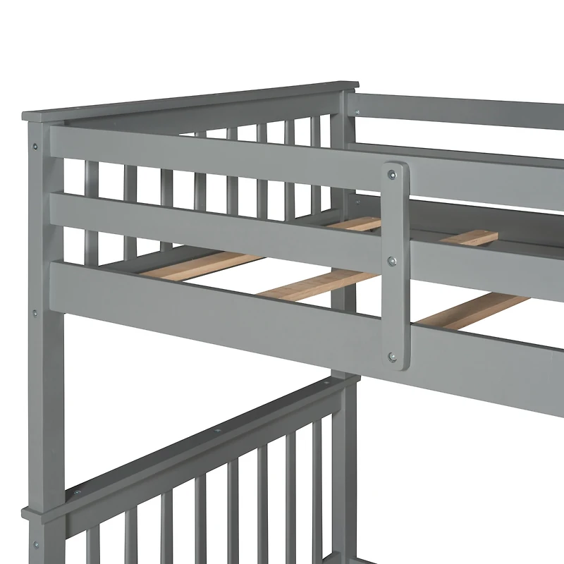 Streamdale Twin-Over-Twin Bunk Bed With Ladders And Two Storage Drawers