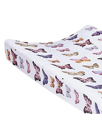 Lambs & Ivy Butterfly Dreams Soft/Cozy Fleece Changing Pad Cover - White