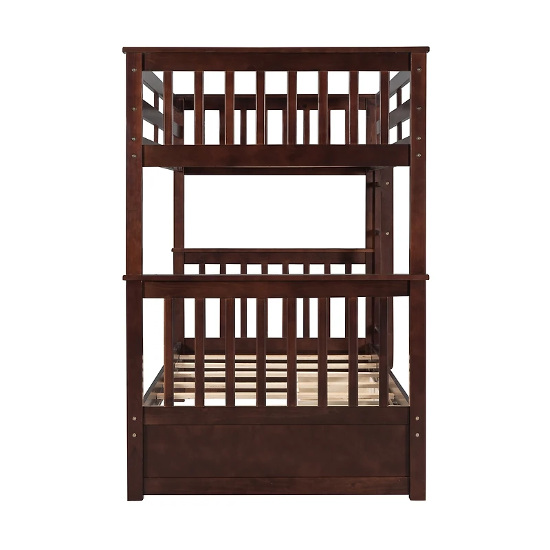 Streamdale Twin-Over-Twin Bunk Bed With Ladders And Two Storage Drawers