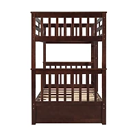 Streamdale Twin-Over-Twin Bunk Bed With Ladders And Two Storage Drawers