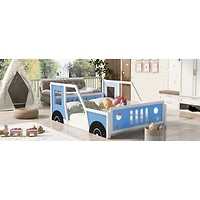 Streamdale Full Classic Car-Shaped Platform Bed With Wheels