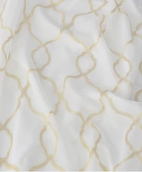 Kate Aurora 2 Pack Geo Trellis Double Layered Sheer Embroidered Grommet Curtains