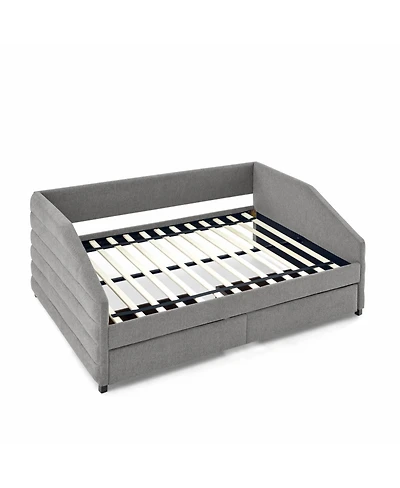 Streamdale Twin Daybed with Trundle & Tufted Headboard