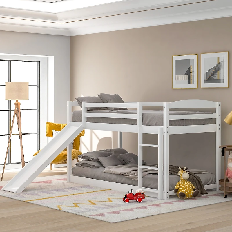 Streamdale Twin Over Bunk Bed With Convertible Slide And Ladder