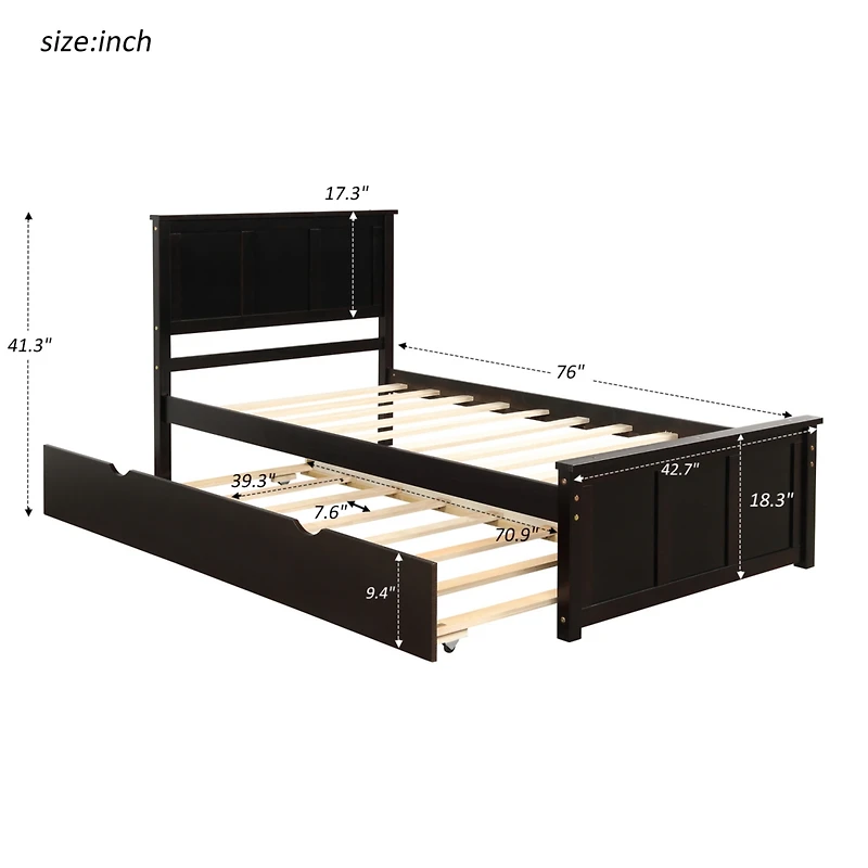 Streamdale Platform Bed With Twin Trundle, Frame