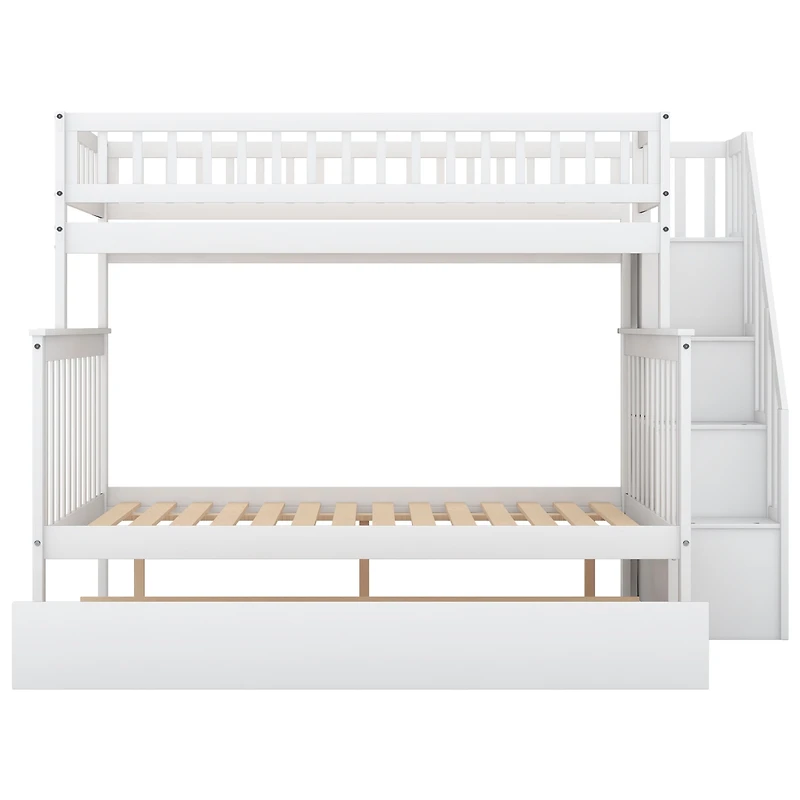 Streamdale Twin Over Full Bunk Bed With Trundle And Staircase