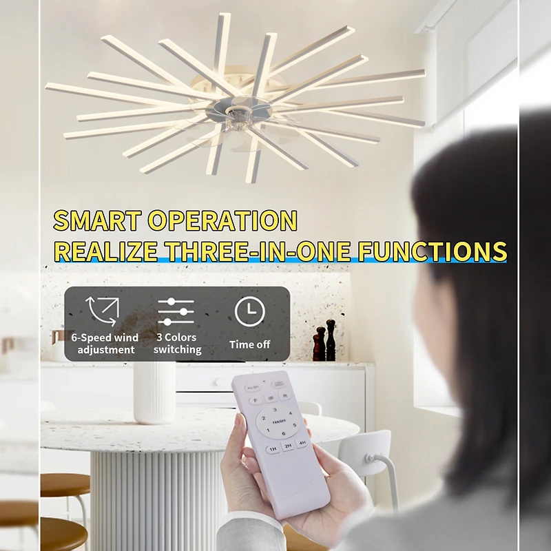 Streamdale 45" Ceiling Fan with Led Lights, Remote Control, Dimmable