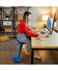 Slickblue Adjustable Active Learning Stool Sitting Home Office Wobble Chair with Cushion Seat