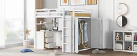 Streamdale Full Loft Bed With Drawers, Desk, And Wardrobe