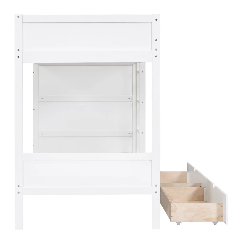 Streamdale Twin Over Bunk Bed With 2 Drawers And Multilayer Cabinet
