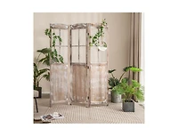 Slickblue 6 Feet Folding Privacy Screen-Coffee
