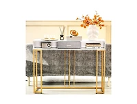 Slickblue Narrow Long Sofa Table for Living Room-White