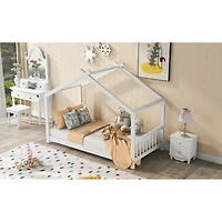 Streamdale Twin House Platform Bed With Headboard And Footboard, Roof Design