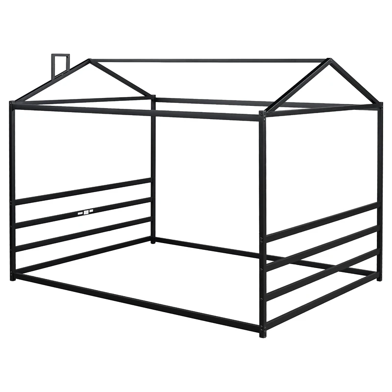 Streamdale Metal House Shape Platform Bed, Gold, Queen