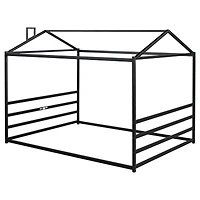 Streamdale Metal House Shape Platform Bed, Gold, Queen