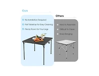 Slickblue Folding Camping Table with All-Weather Hdpe Tabletop and Rustproof Steel Frame