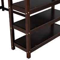 Streamdale Twin Loft Bed With Storage Shelves And Under-Bed Desk