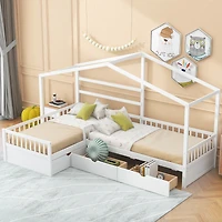 Streamdale Twin House Platform Bed With Three Storage Drawers