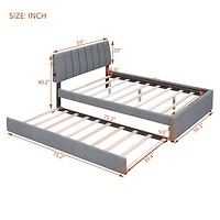 Streamdale Teddy Fleece Full Upholstered Platform Bed With Trundle, Beige