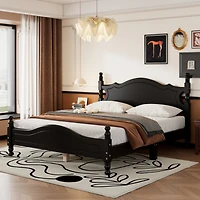 Streamdale Queen Retro Platform Bed with Slat Support