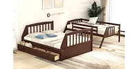 Streamdale Twin-Over-Full Bunk Bed With Drawers, Ladder And Storage Staircase