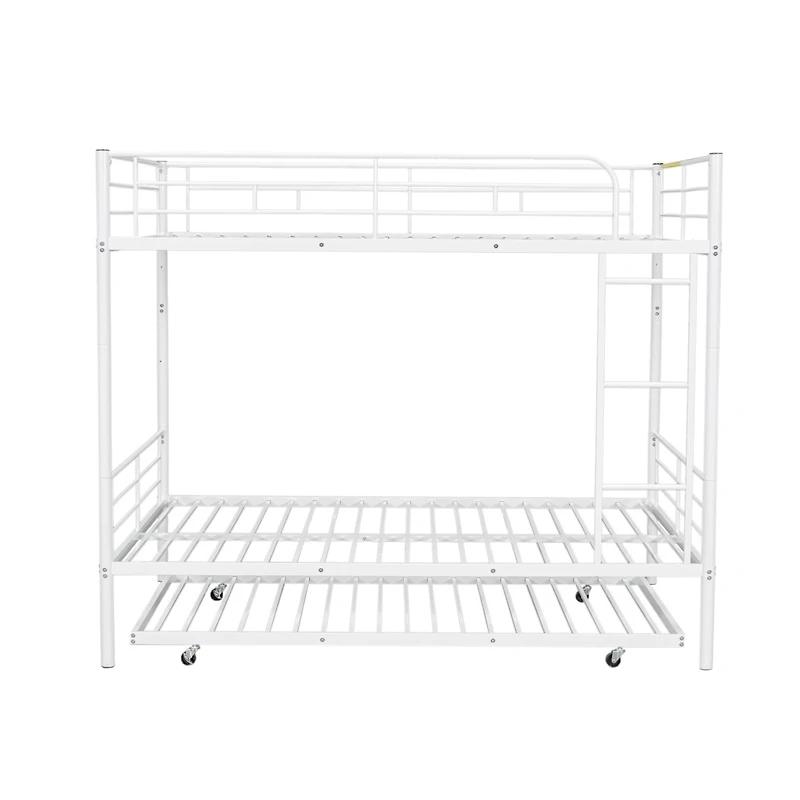 Streamdale Full Over Metal Bunk Bed With Trundle, Silver