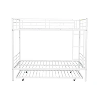 Streamdale Full Over Metal Bunk Bed With Trundle, Silver
