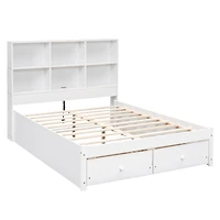 Streamdale Platform Bed with Storage Headboard, Chargers, Drawers