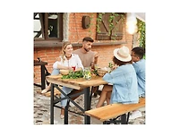 Slickblue 3 Pieces Folding Wooden Picnic Table Bench Set