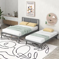 Streamdale Full Platform Bed With Adjustable Trundle