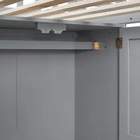 Streamdale Twin Size Loft Bed With Bookshelf, Drawers, Desk, And Wardrobe White