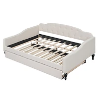 Simplie Fun Full Size Upholstered Tufted Daybed With Twin Size Trundle