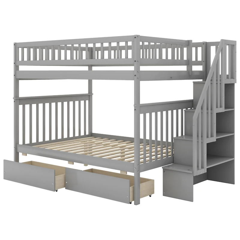 Streamdale Furniture Full Over Full Bunk Bed With Two Drawers And Storage