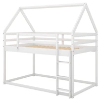 Streamdale Furniture Twin Over Low Bunk Bed, House Bed With Ladder